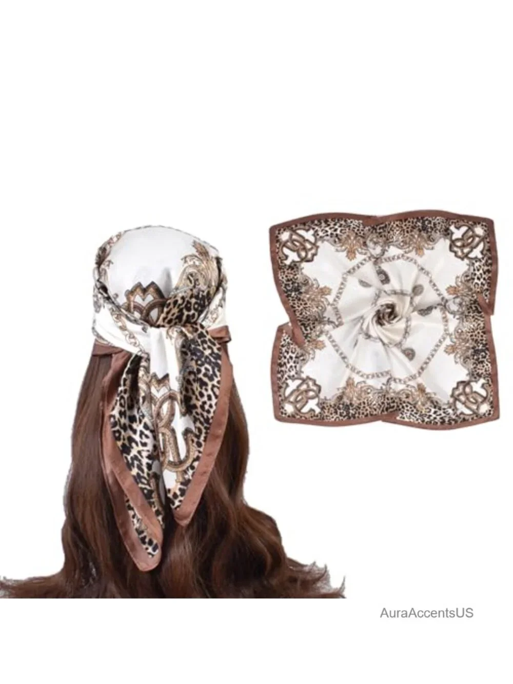 27.5 in Silk Head Scarf for Women Satin Hair Scarf Square Scarves Boho Wrap